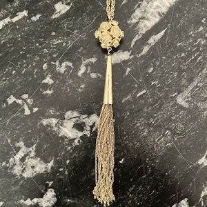 Kendra Scott Vintage Chalcedony Ball Pendant Long Necklace with Tassel